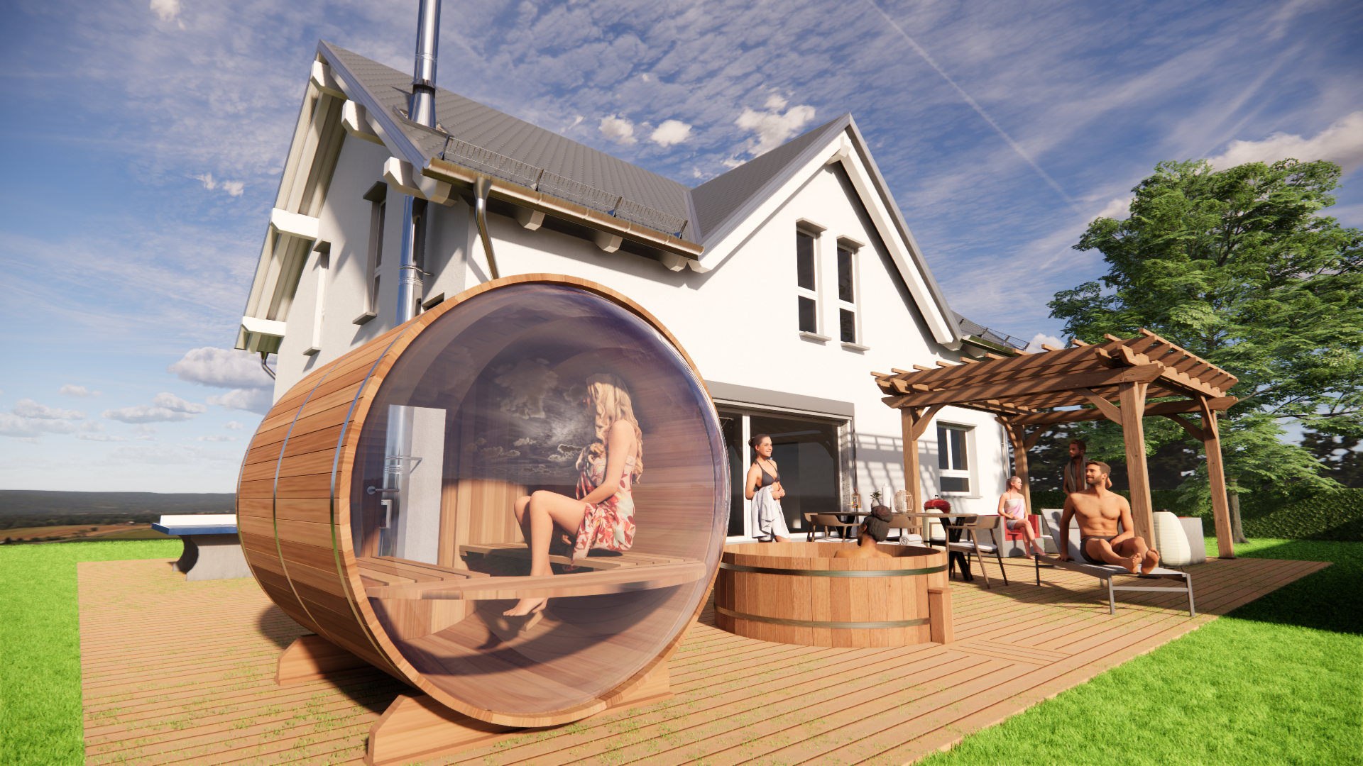 Sauna bulle et bain chaud